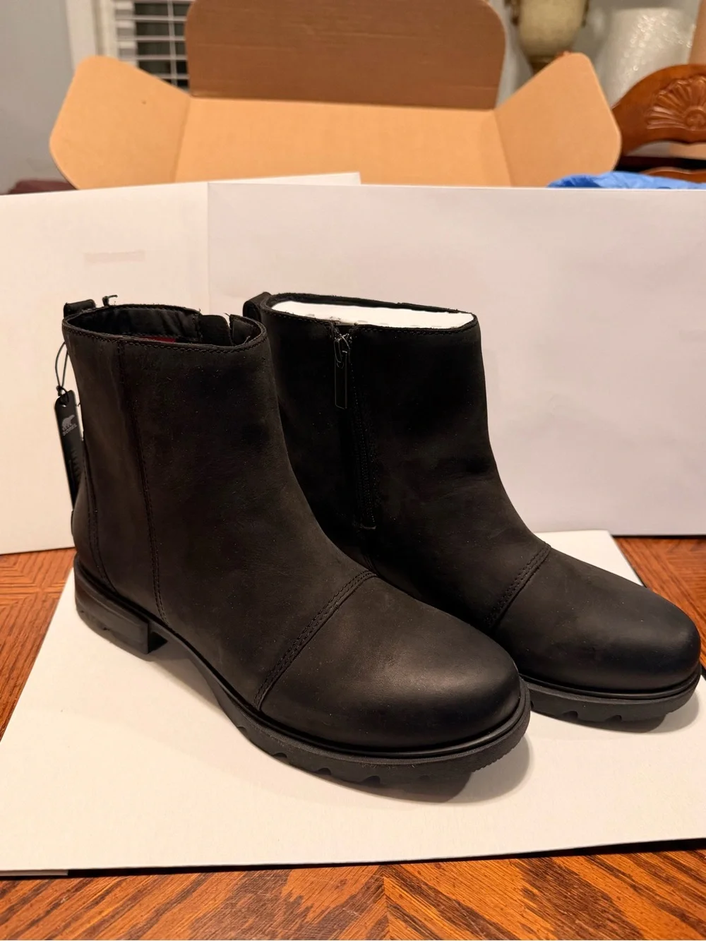Sorel Women's Emelie III Zip Waterproof boots in black leather
